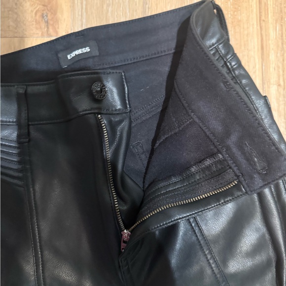 Express Black Faux Leather Pants - Picture 4 of 11